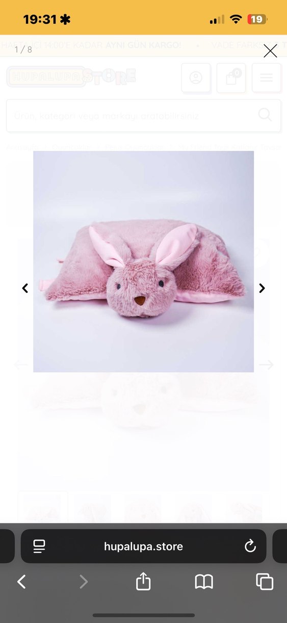 My Friend Toys Katlanır Tavşan Peluş Oyuncak - Görsel 2