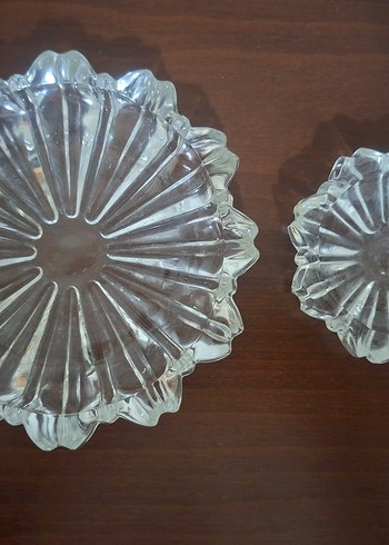 Vintage çiçek desenli şeffaf tabak - Görsel 2