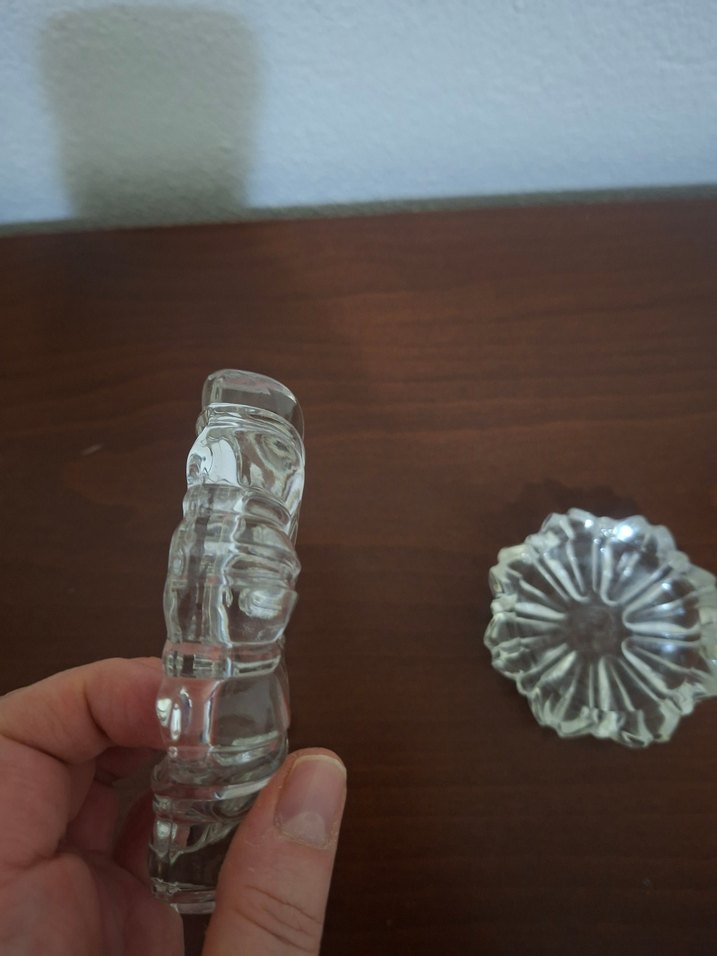 Vintage çiçek desenli şeffaf tabak - Görsel 5