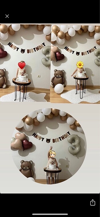 Ayıcıklı kalpli balon seti