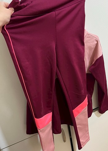 Bordo Kız Çocuk Fermuarlı Eşofman Takımı - Görsel 2