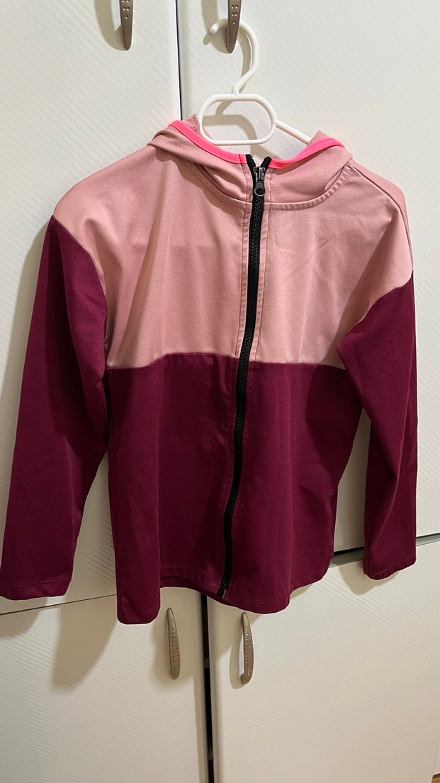 Bordo Kız Çocuk Fermuarlı Eşofman Takımı - Görsel 4