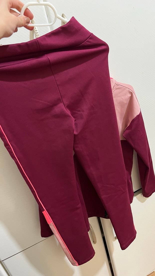 Bordo Kız Çocuk Fermuarlı Eşofman Takımı - Görsel 3