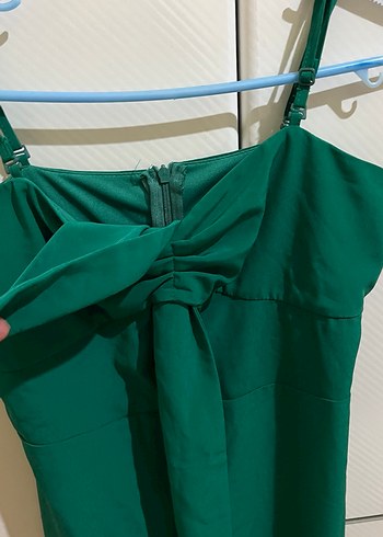 Yeşil Drapeli Uzun Kadın Tulum - Görsel 2