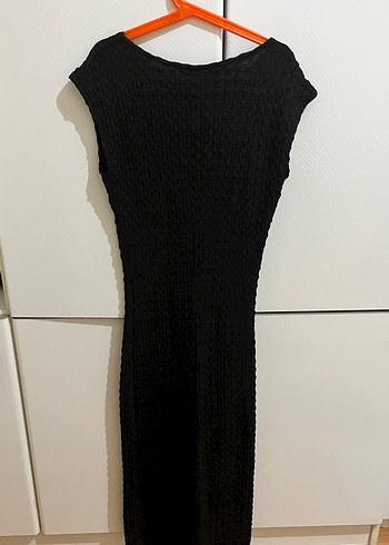 Diğer Siyah Triko Kadın Uzun Elbise