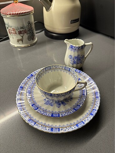 Bavaria blau china trio ve sütlük
