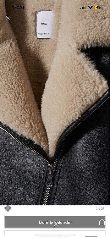 s Beden siyah Renk Mango biker mont