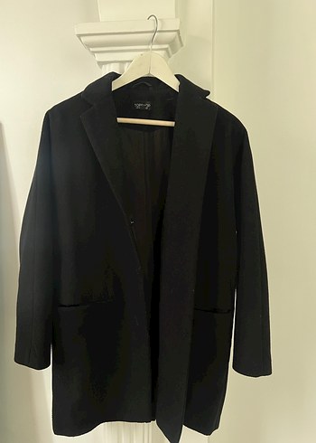 Topshop Siyah Midi Uzun Klasik Kaban