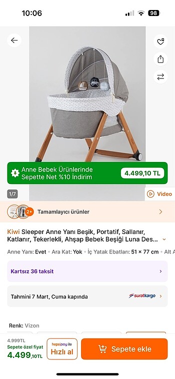Kiwi Anne yanı beşik