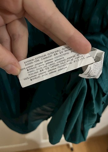 Zara Zara elbise Turkuaz Pilili Midi Uzun Kollu Elbise