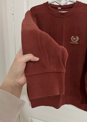 xl Beden bordo Renk Kiremit Uzun Kollu Kadın Sweatshirt