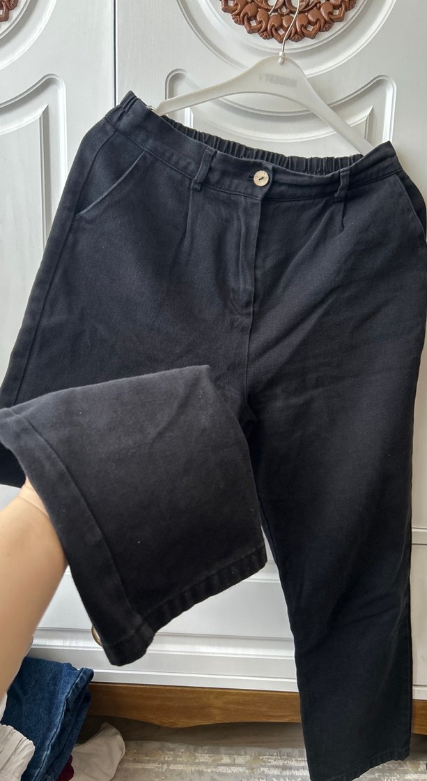 Siyah Kadın Salaş Boyfriend Pantolon - Görsel 4