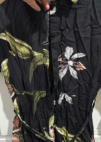 Uzun Siyah Bohem Desenli Kadın Elbise - Görsel 2