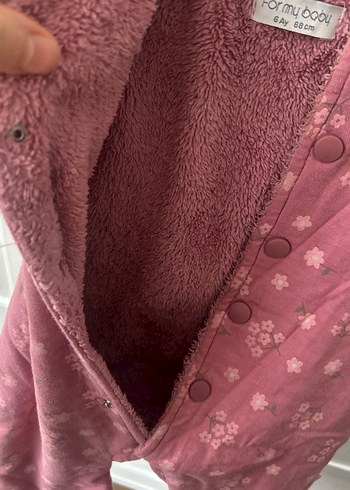 Düğmeli Pembe Bebek Kız Tulumu - Görsel 3