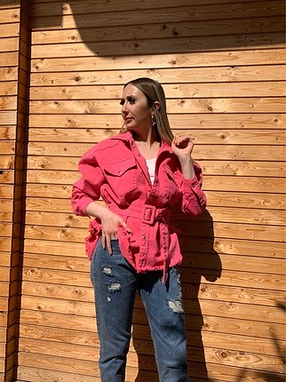 Pembe kot ceket