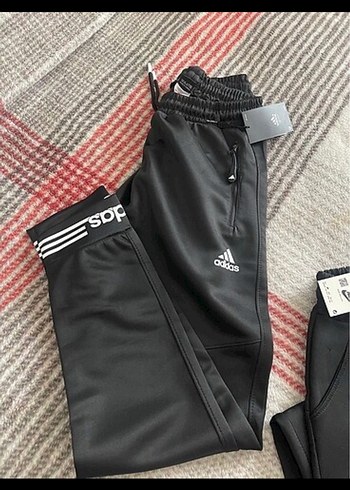 Erkek Siyah Adidas Fermuarlı Eşofman Altı - Görsel 6