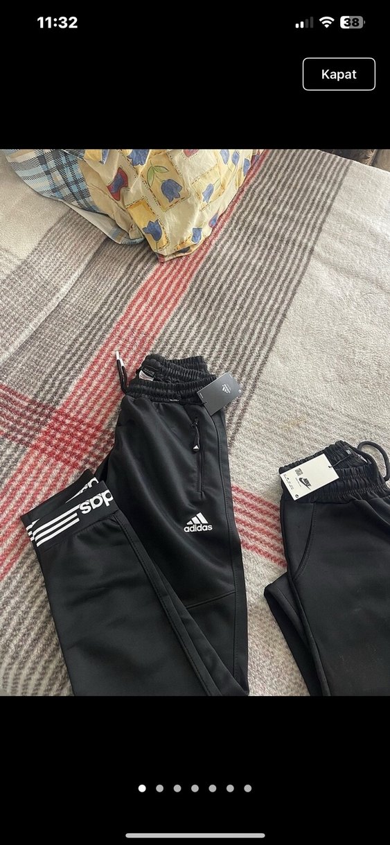 Erkek Siyah Adidas Fermuarlı Eşofman Altı - Görsel 2