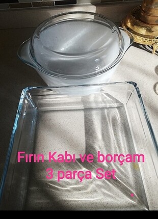 Borcam Set fırında kullanılır 3 parça