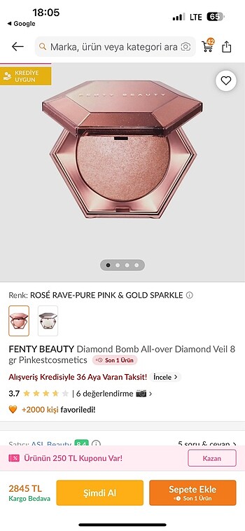 Fenty beauty diamond bomb rose rave