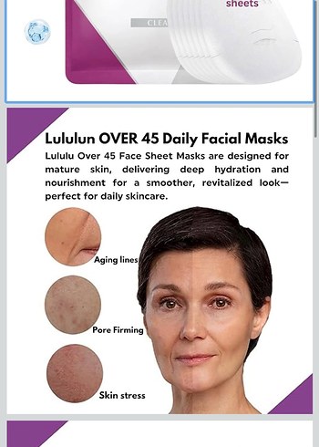 LuLuLun Over45 Clear Yüz Maskesi 7 Adet - Görsel 2