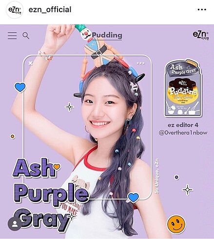 EZN Pudding Hair Color-Ash Purple Gray - Görsel 11