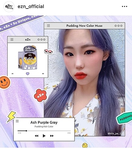 EZN Pudding Hair Color-Ash Purple Gray - Görsel 10