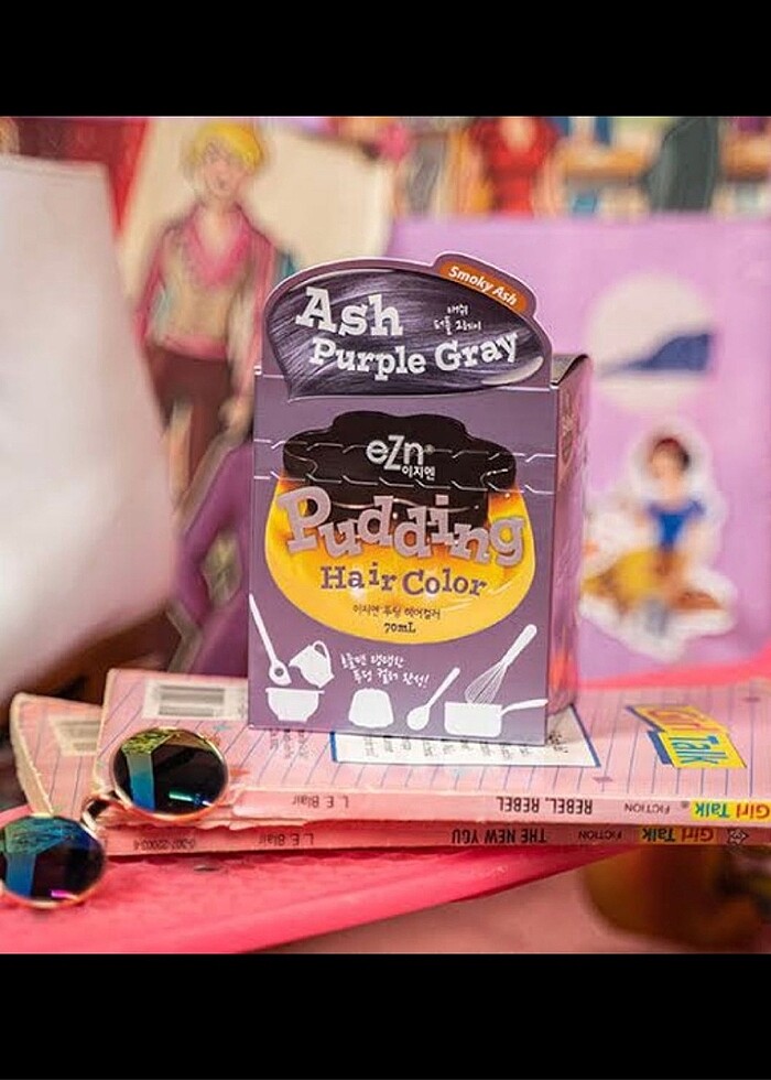 EZN Pudding Hair Color-Ash Purple Gray - Görsel 3
