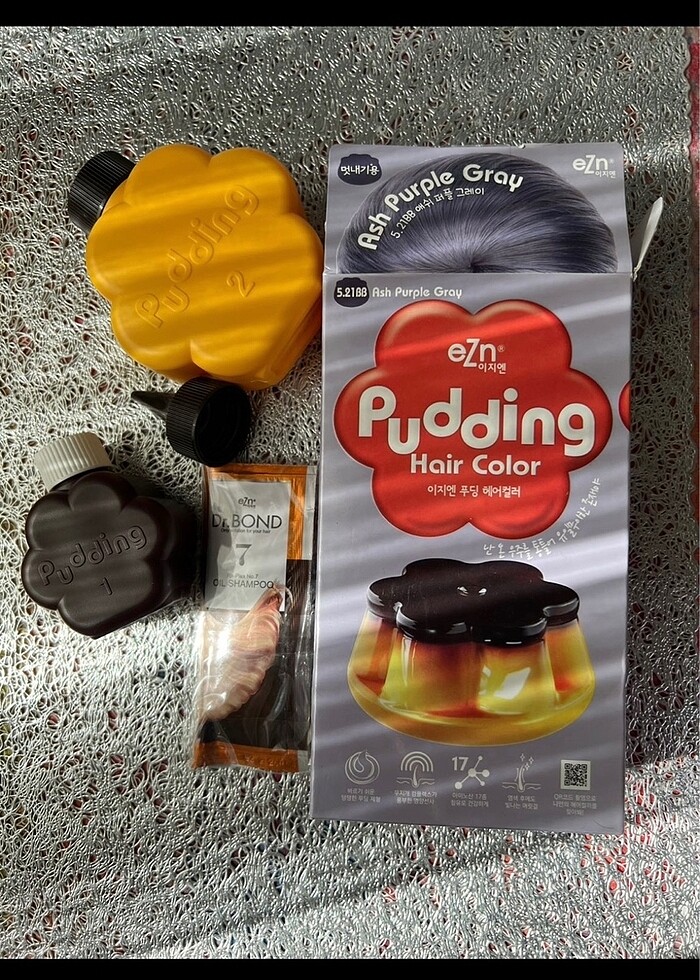 EZN Pudding Hair Color-Ash Purple Gray - Görsel 4