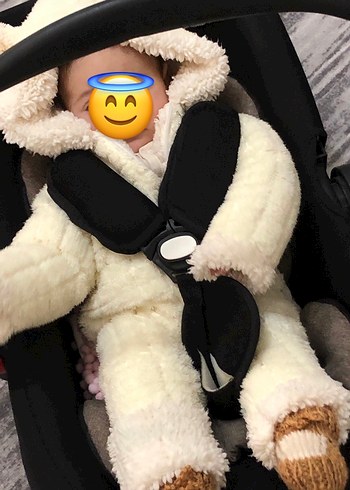 Bebek unisex Beyaz Kürklü Tulumu - Görsel 5