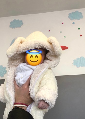 Bebek unisex Beyaz Kürklü Tulumu - Görsel 6