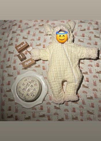 Bebek unisex Beyaz Kürklü Tulumu - Görsel 2