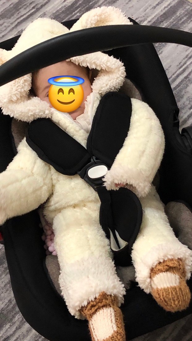 Bebek unisex Beyaz Kürklü Tulumu - Görsel 5