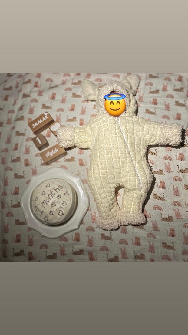 Bebek unisex Beyaz Kürklü Tulumu - Görsel 2