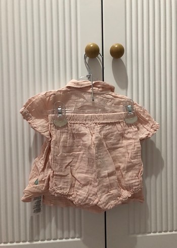 Pembe Keten Kız Çocuk Kısa Kollu Gömlek - Görsel 2