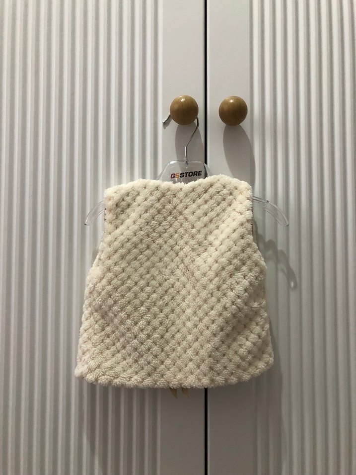 Kız Çocuk Örgü Beyaz Yelek - Görsel 2