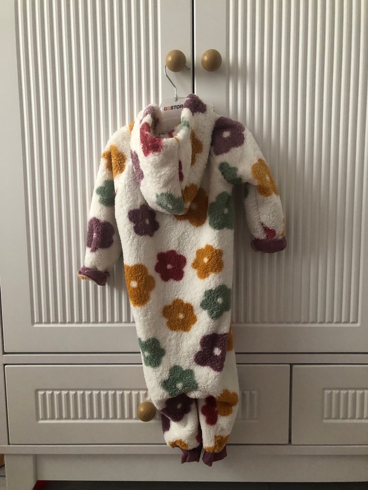 Çiçek Desenli Renkli Çocuk Tulumu - Görsel 2