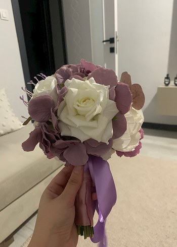 Mor Kurdeleli Bohem Düğün Çiçeği - Görsel 3