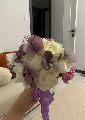 Mor Kurdeleli Bohem Düğün Çiçeği - Görsel 4