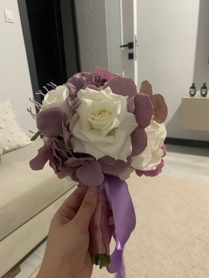 Mor Kurdeleli Bohem Düğün Çiçeği - Görsel 3