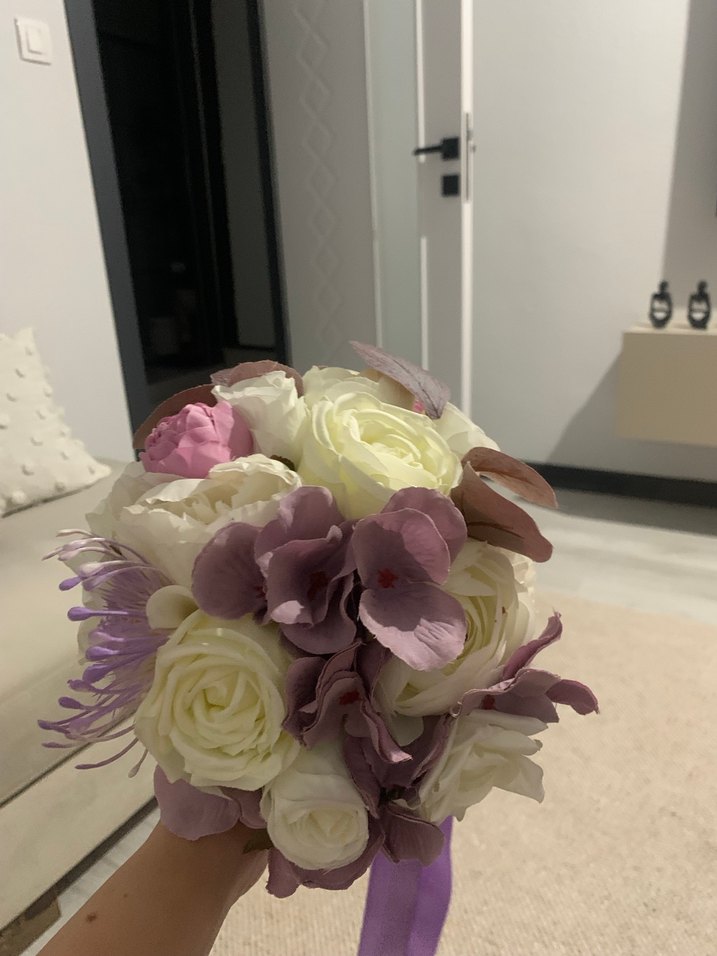 Mor Kurdeleli Bohem Düğün Çiçeği - Görsel 2