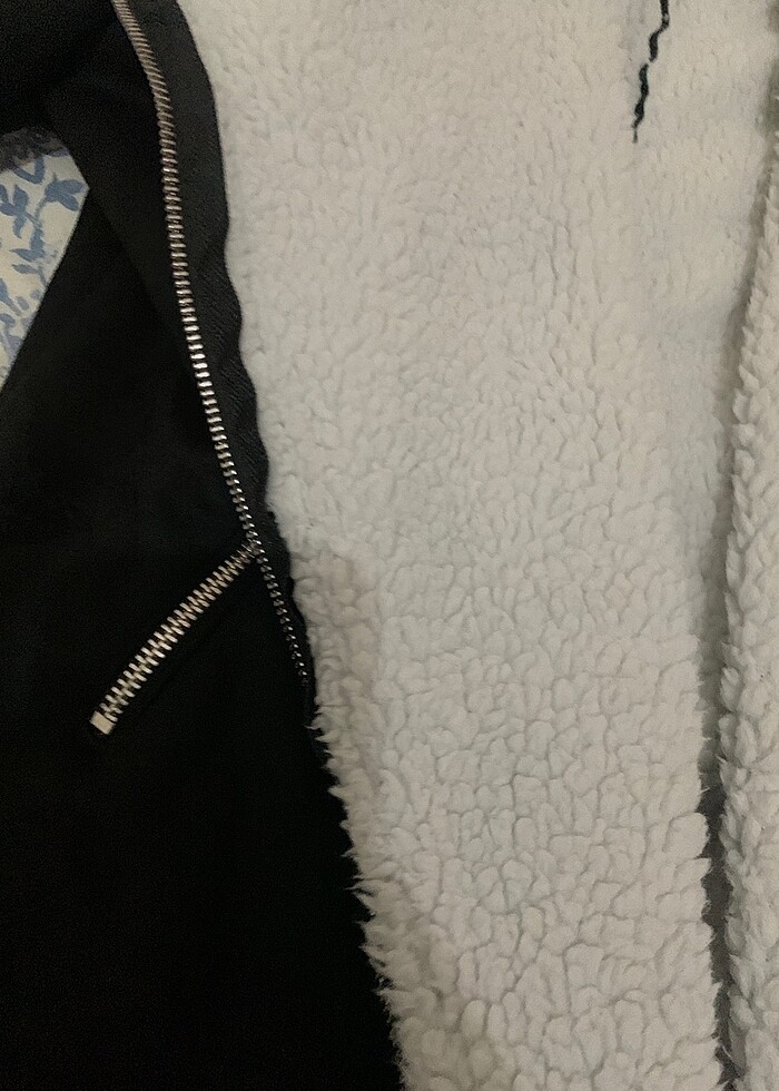 Süet kürklü biker ceket - Görsel 5