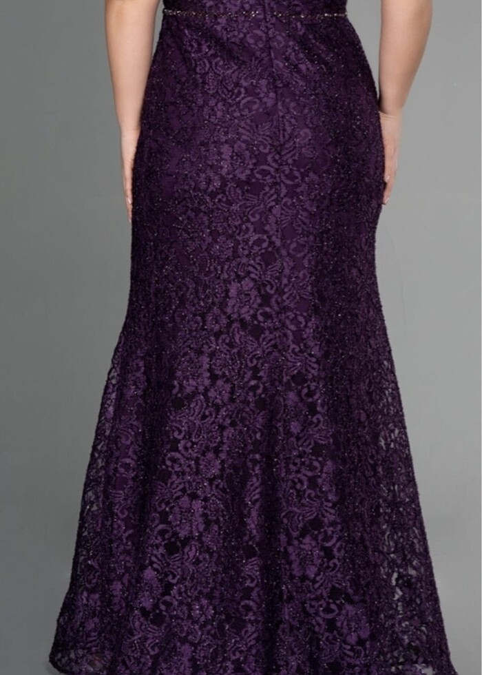 Büyük beden Mor abiye - Görsel 2