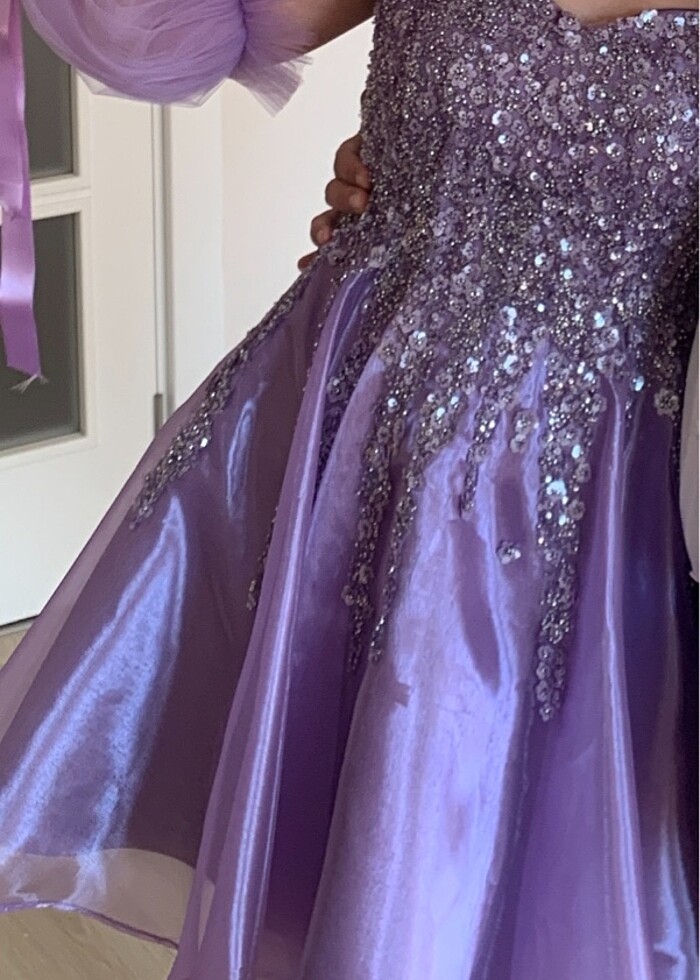 Lila after elbisesi - Görsel 2