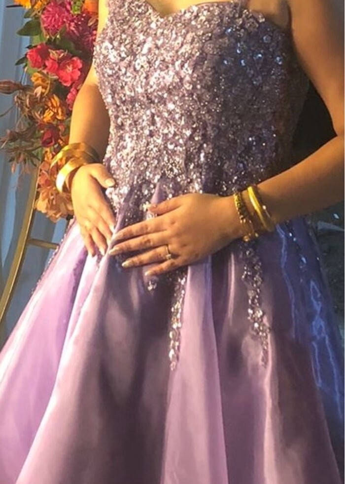 Lila after elbisesi - Görsel 4