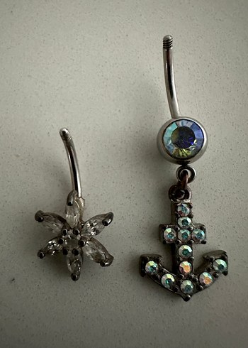 Boncuklu Çok Renkli Kadın Göbek Piercingi - Görsel 2