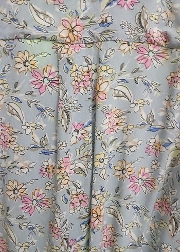 Gri Çiçek Desenli Hamile Bohem Bluz - Görsel 3
