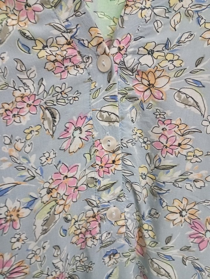 Gri Çiçek Desenli Hamile Bohem Bluz - Görsel 2