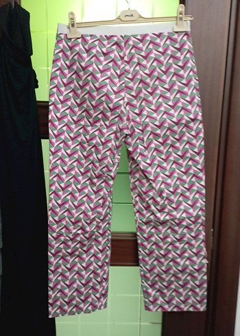 Desenli Pliseli Kadın Kumaş Pantolon - Görsel 3