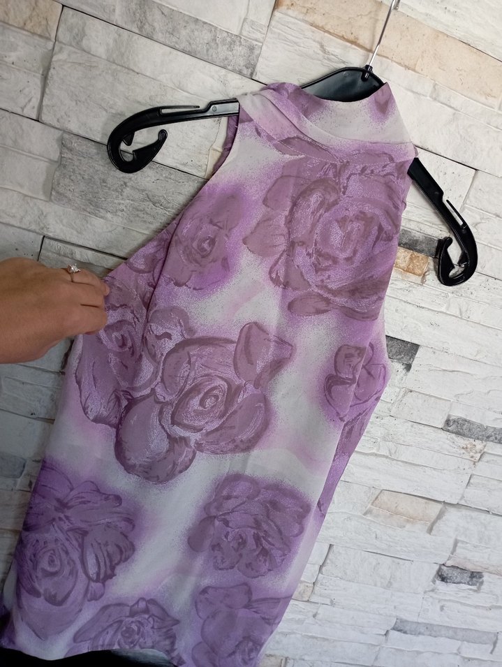 Mor Bağlamalı Yakalı İpek Bluz - Görsel 4