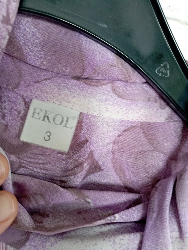 Mor Bağlamalı Yakalı İpek Bluz - Görsel 3